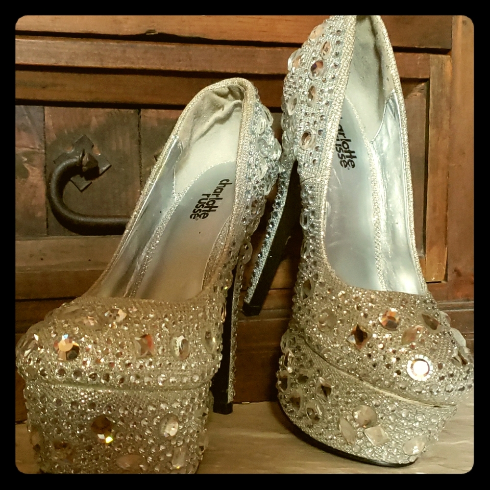 Silver Sparkled Costume Heels Charlotte Russe